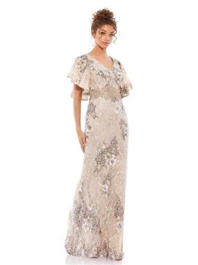 Mac Duggal 67842 Bell Sleeve Floral Embellished Gown Size 8 NWT